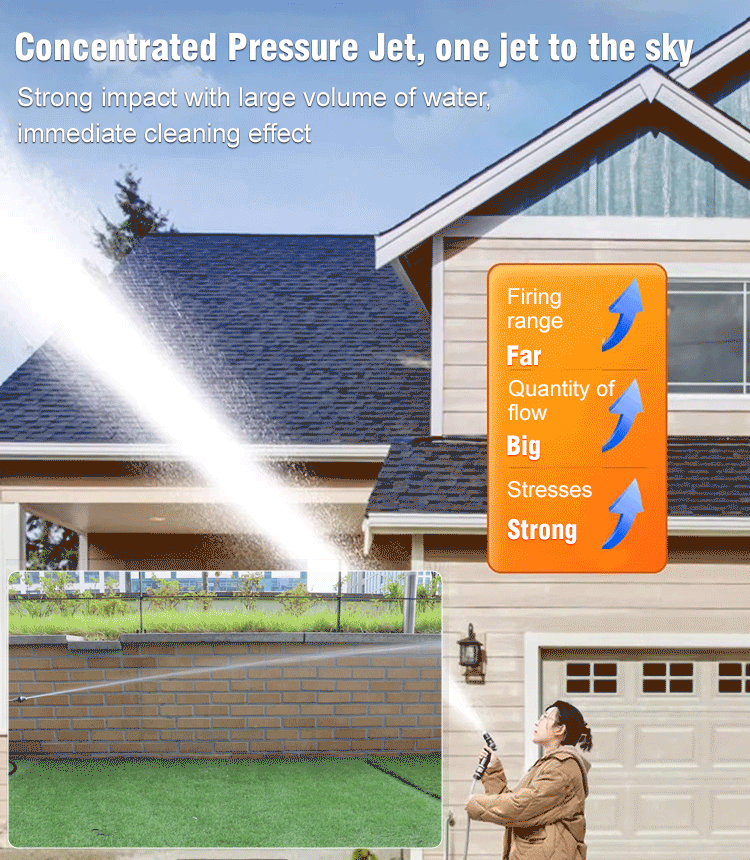 Multi-function car wash water gun with high pressure jet