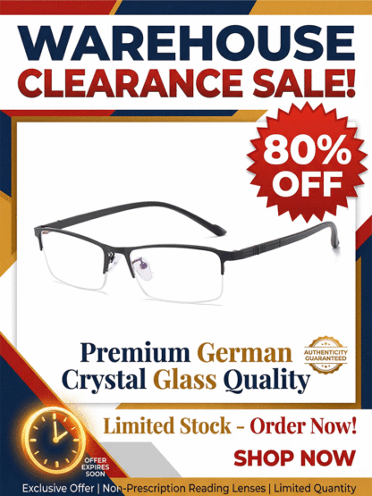 Crystal glass ultra-clear anti-fatigue reading glasses