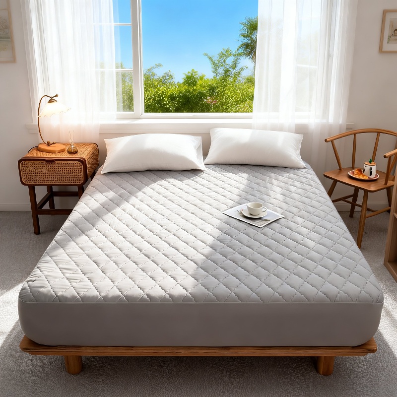 Nonslip waterproof bedspread on mattress
