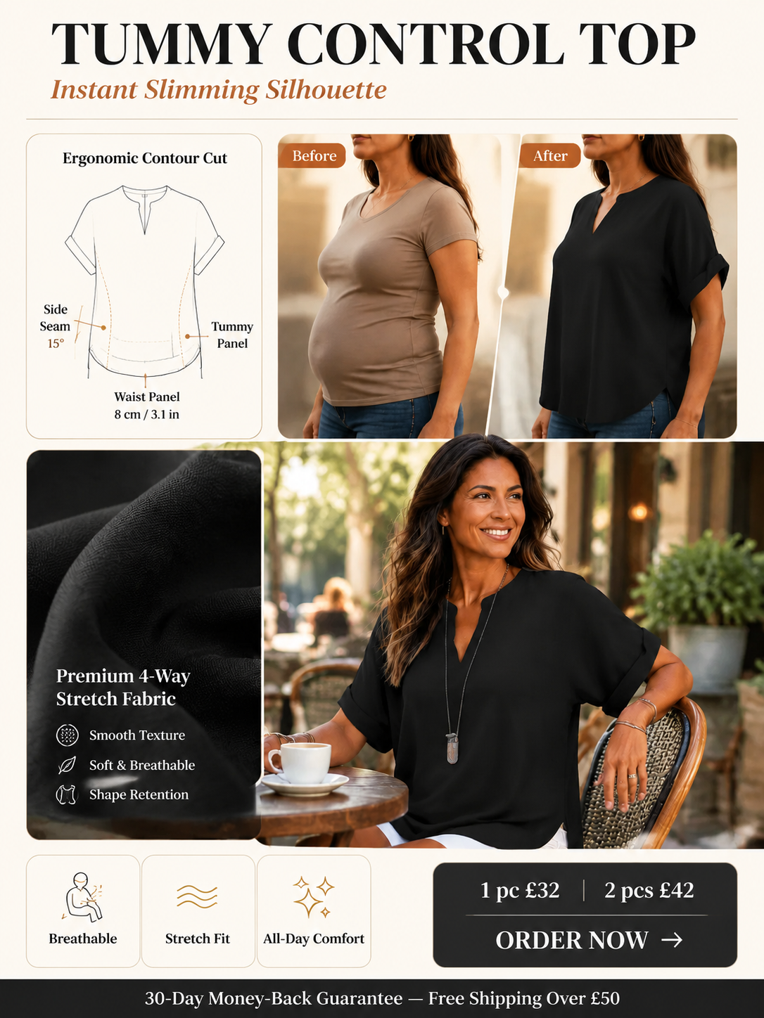 [LOOK 5KG SLIMMER IN 3 SEC] Exclusive Milano V-Neck Silk Blouse