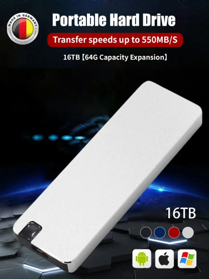 16TB【Ultra Thin Portable Hard Drive】50%OFF
