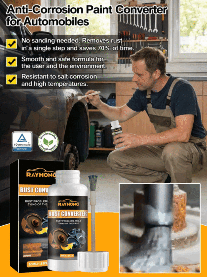 Rust-removing and refurbishing automotive primer converter