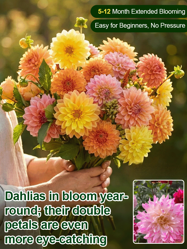 【Base Direct Sales】Four Seasons Blooming Double Dahlia Bulbs