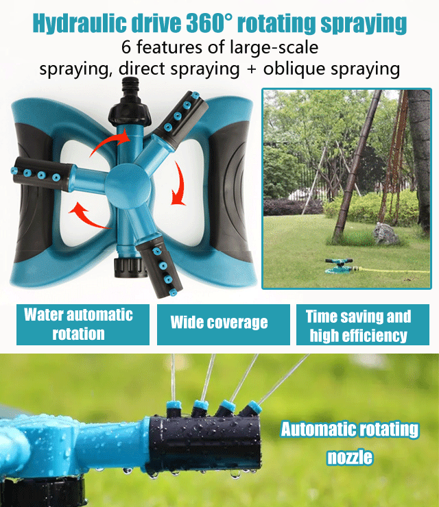 Automatic 360° Rotating Garden Sprinkler