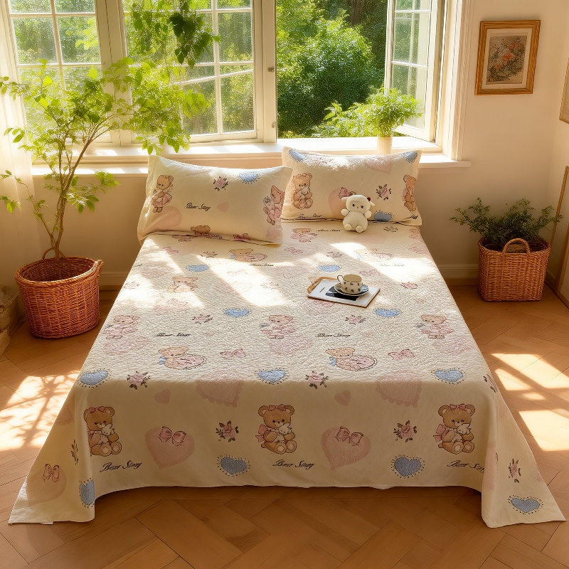 New life cotton bedding set on a modern bed