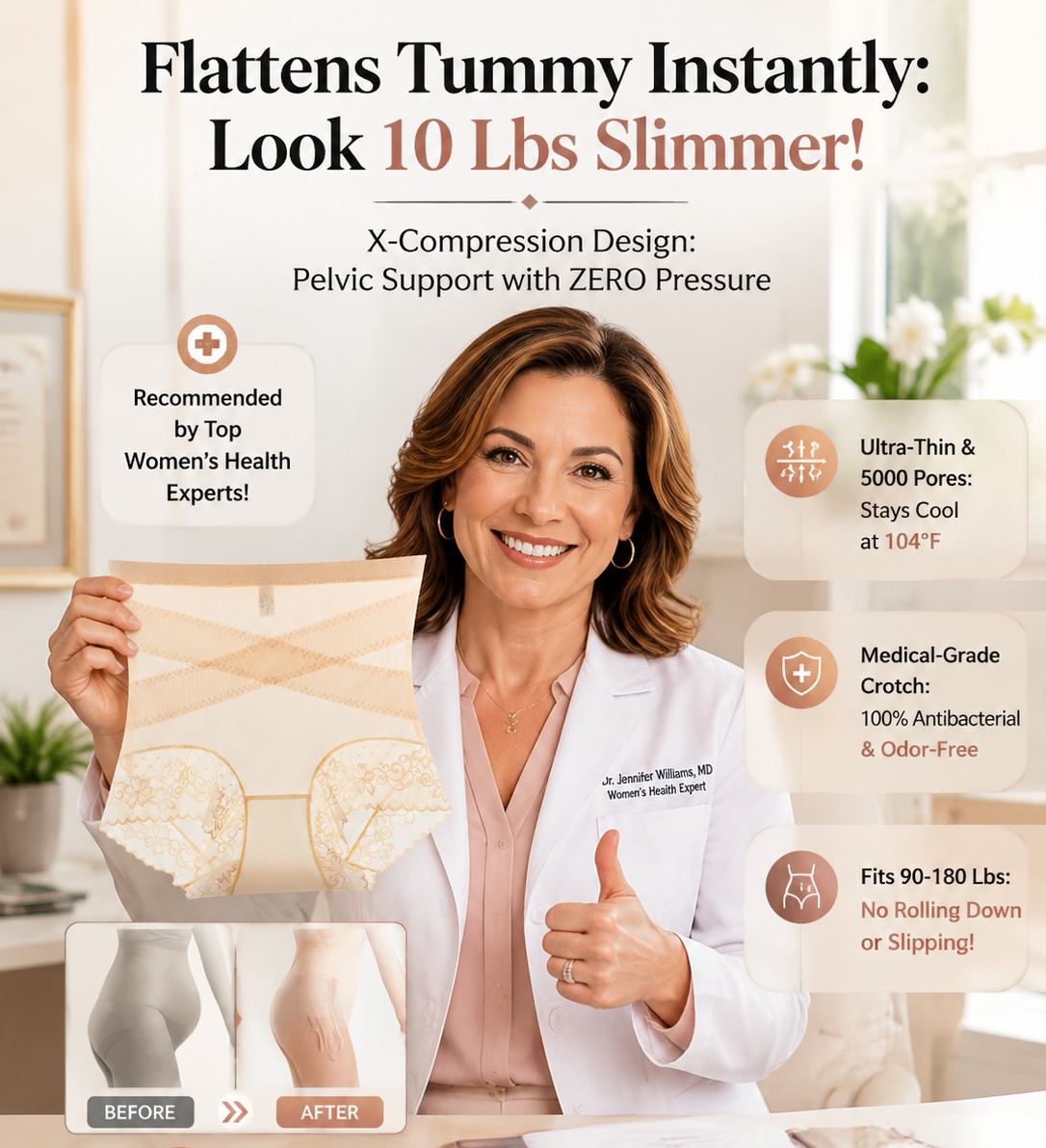 【👩‍⚕️Gynecologist Recommended】👙Antibacterial Tummy-Control Panties – 🫧Lightweight & Breathable – ✨Flattens the Belly – 🛡️Comfortable & Antibacterial