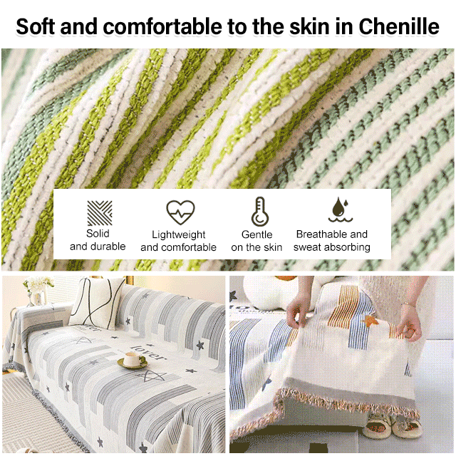 Double-sided chenille sofa towel