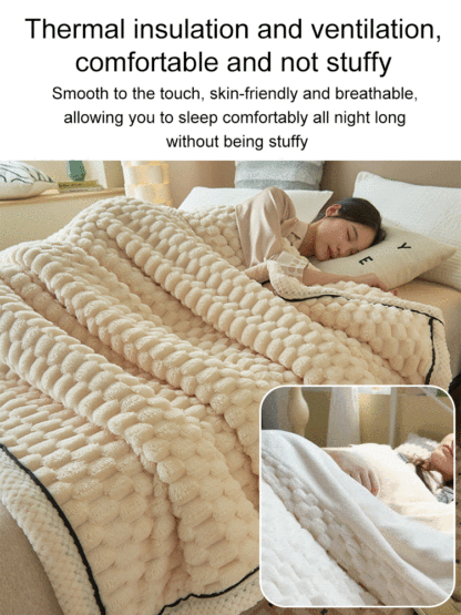 Double-layer thickened blanket with minky dots