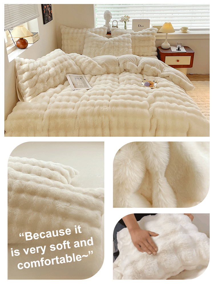 Rabbit wool velvet double face velour blanket