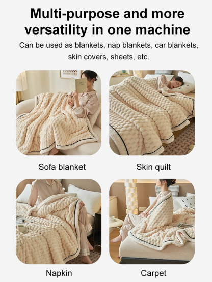 Double-layer thickened blanket with minky dots