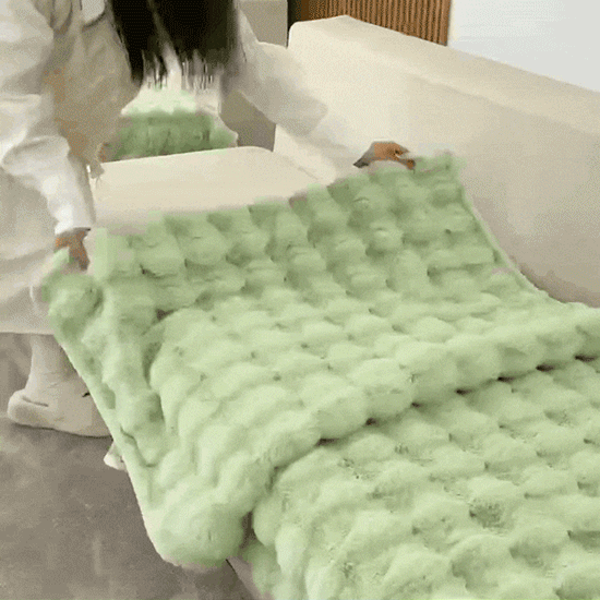 Thick rabbit plush sofa cushion