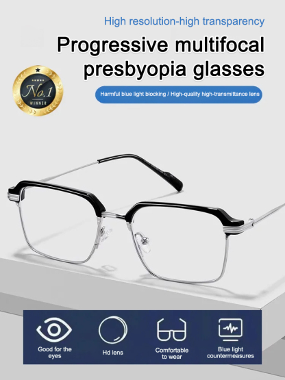 Automatic zoom light-sensitive color-changing blue light blocking reading glasses