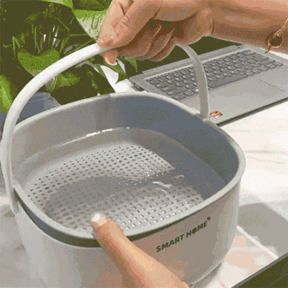 Ultrasonic large capacity double-layer vegetable washing basket