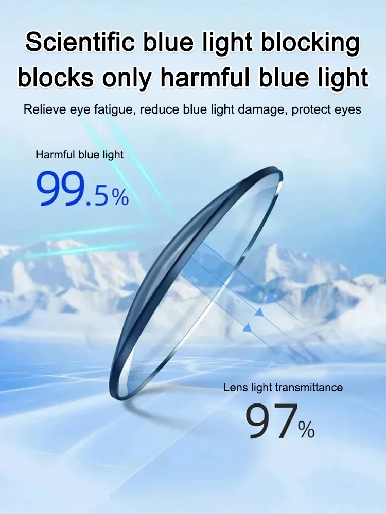 Automatic zoom light-sensitive color-changing blue light blocking reading glasses
