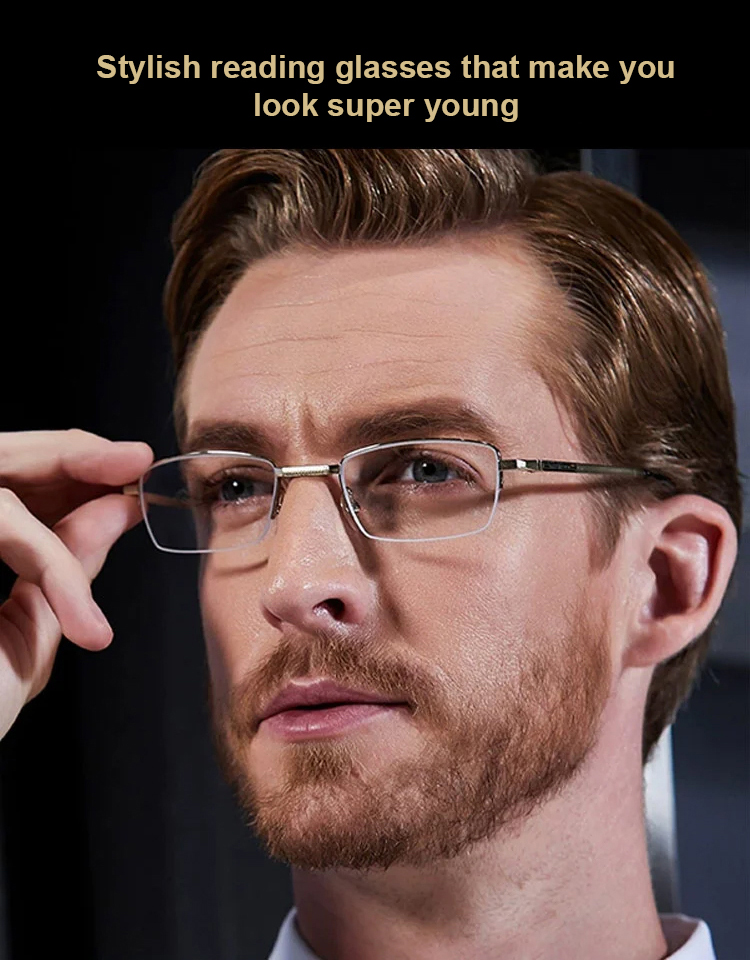 Auto-zoom folding anti-blue light reading glasses