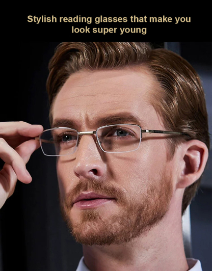 Auto-zoom folding anti-blue light reading glasses