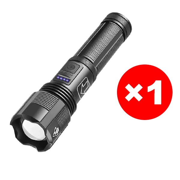 Telescopic zoom power display strong light flashlight