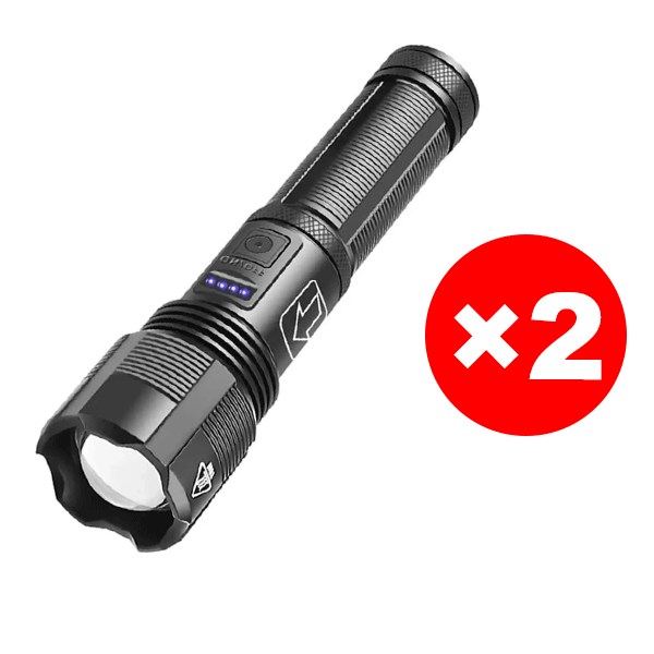 Telescopic zoom power display strong light flashlight