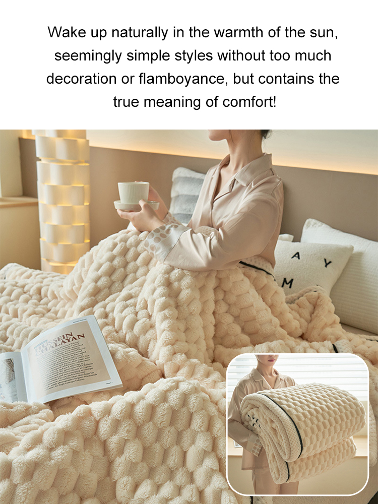 Double-layer thickened blanket with minky dots