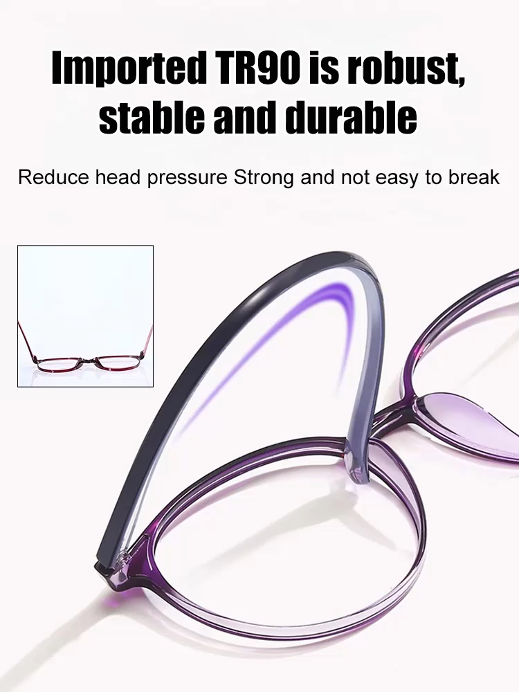 blue light blocking auto-zoom reading glasses