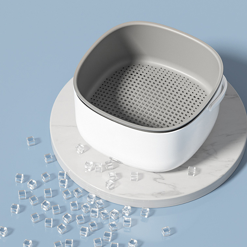 Ultrasonic large capacity double-layer vegetable washing basket