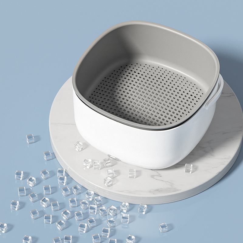 Ultrasonic large capacity double-layer vegetable washing basket