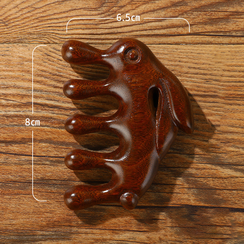 Gold wire five-tooth large ball massage comb