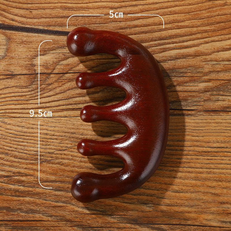 Gold wire five-tooth large ball massage comb