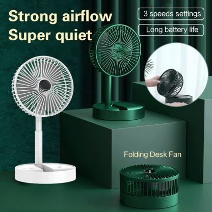 USB rechargeable folding telescopic table fan (last hour, lowest price on all platforms)