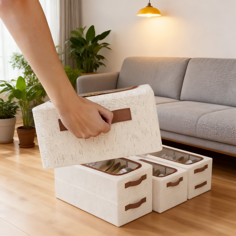 Multipurpose Shoe Organizer – Stackable Dustproof Shoe Box for Closet, Dorm, and Car Trunk