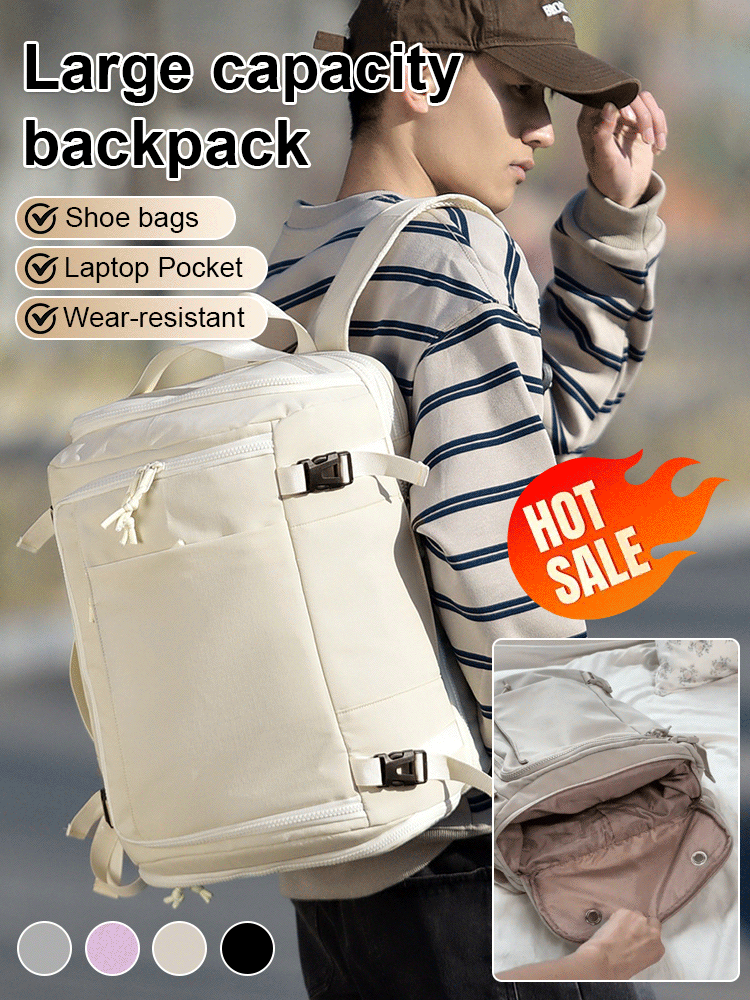 【Weight-reducing backpack】Box-shaped large-capacity backpack