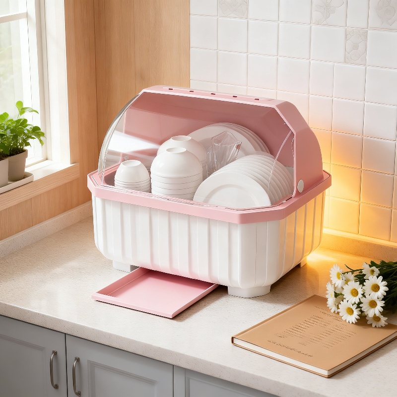 Cupboard organizer box keeping tableware neat and dry