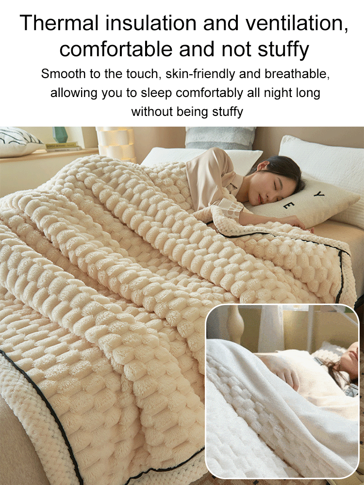 Double-layer thickened blanket with minky dots