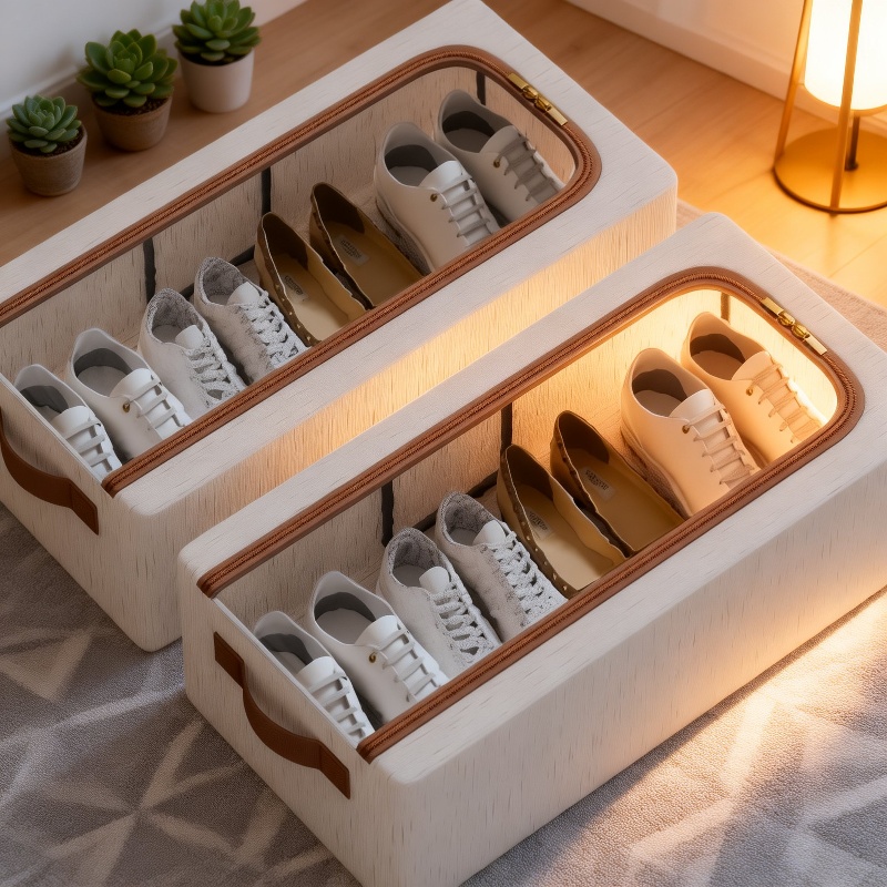 Multipurpose Shoe Organizer – Stackable Dustproof Shoe Box for Closet, Dorm, and Car Trunk