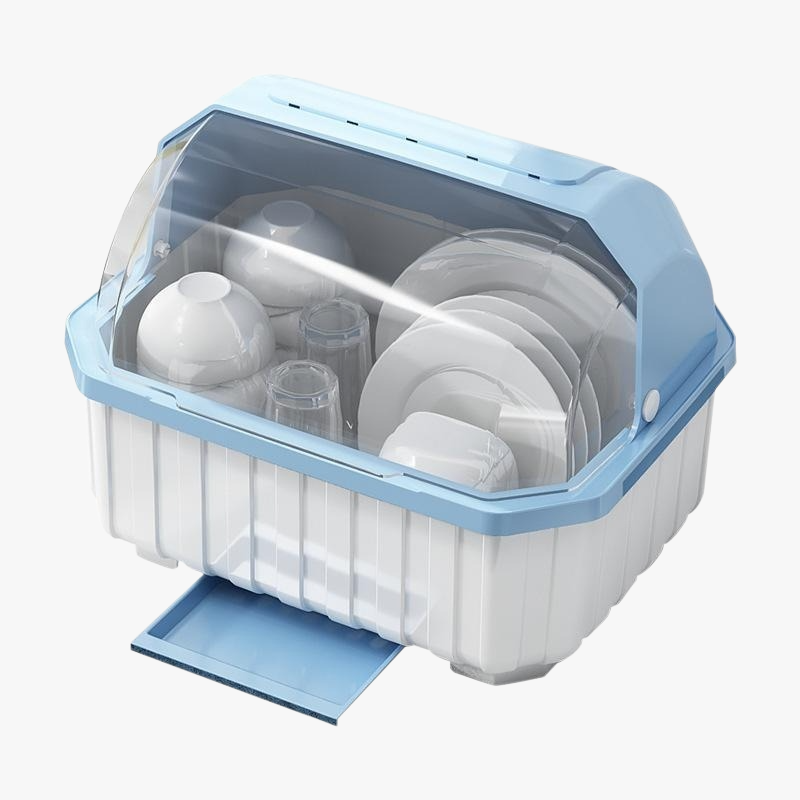 Bowl and Chopsticks Dish Drain Rack with Lid Kitchen Tableware Storage Box