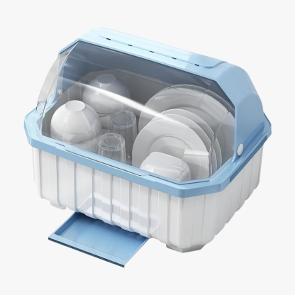 Bowl and Chopsticks Dish Drain Rack with Lid Kitchen Tableware Storage Box