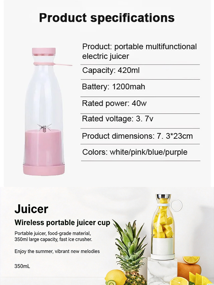 Travel Mini Electric Juicer Cup❄️Enjoy Fresh Smoothies in 30 Seconds🍄Enjoy Blending Anytime, Anywhere💧