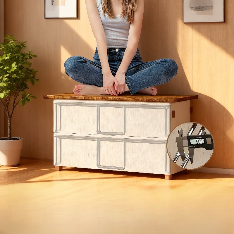 Stackable shoe storage boxes in car trunk
