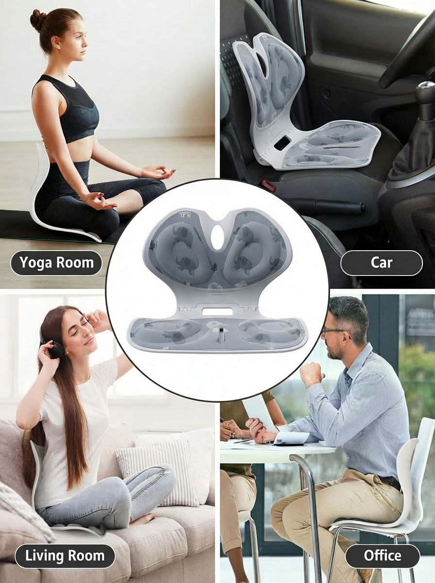 Foldable Lumbar Support and Backrest Integrated Seat Cushion for Correcting Posture