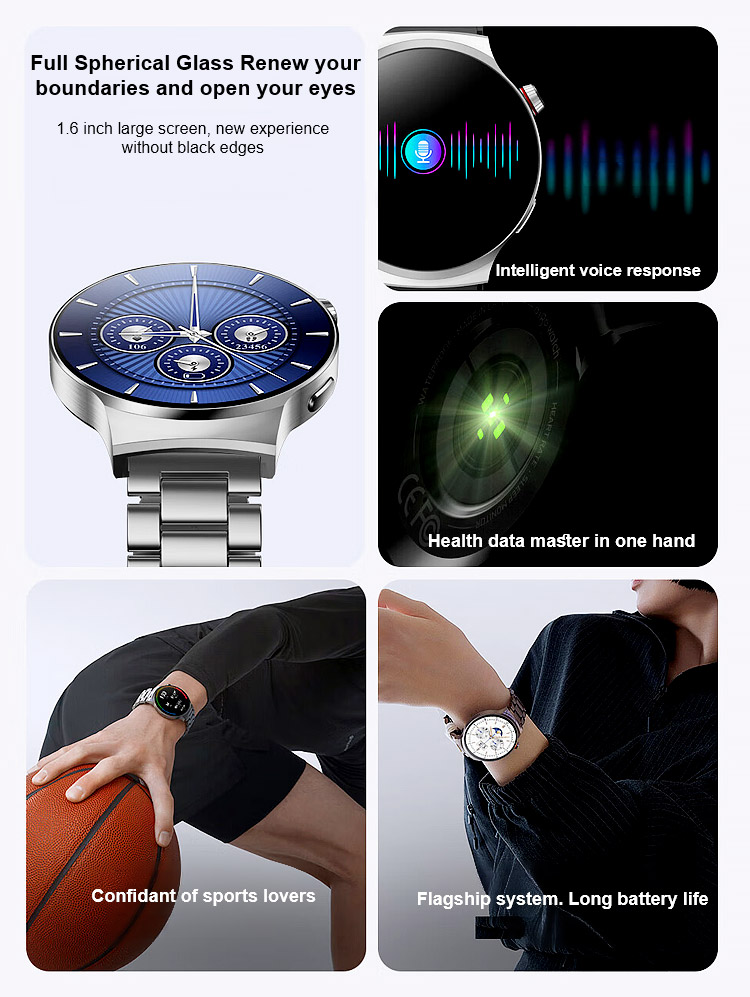 Watch4 Pro fitness tracker with health statistics on screen