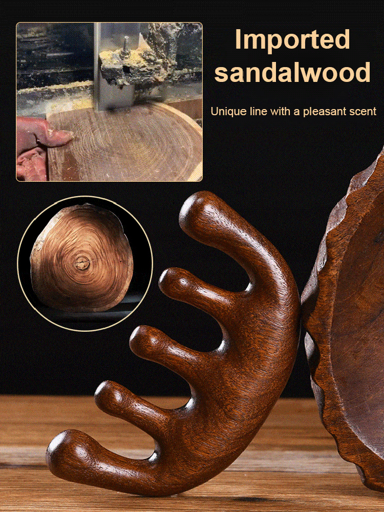 Gold wire five-tooth large ball massage comb