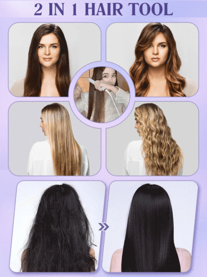 【Use anywhere】Portable 2-in-1 straight and curly curling iron