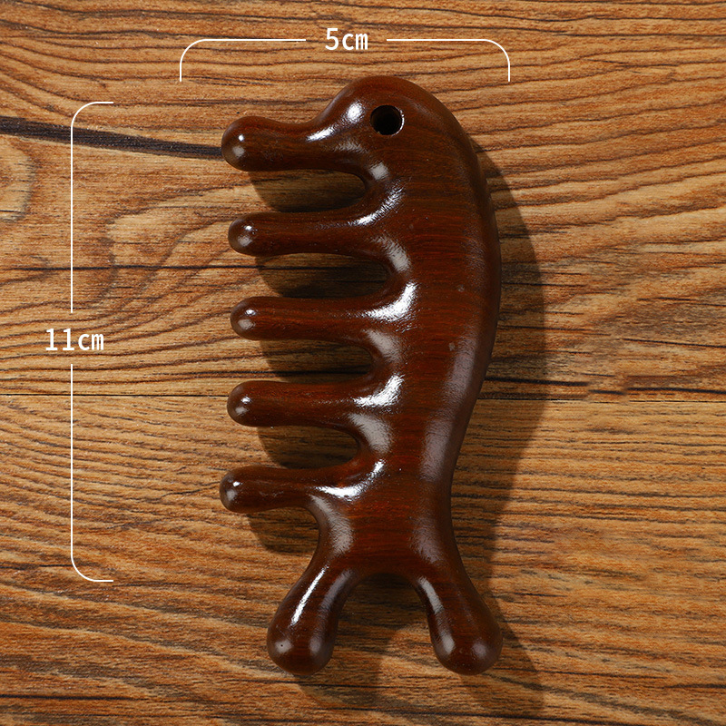 Gold wire five-tooth large ball massage comb