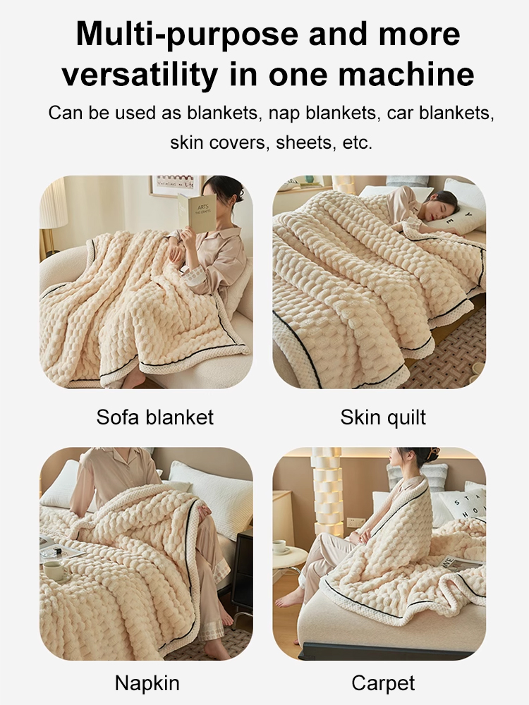 Double-layer thickened blanket with minky dots