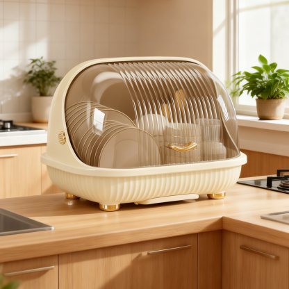 Multipurpose Lidded Kitchen Utensil Storage Draining Box