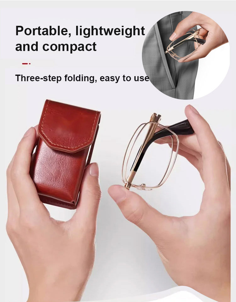 Auto-zoom folding anti-blue light reading glasses