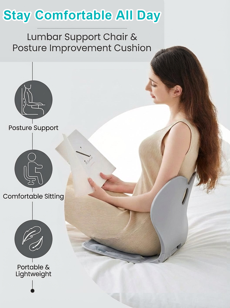 Foldable Lumbar Support and Backrest Integrated Seat Cushion for Correcting Posture