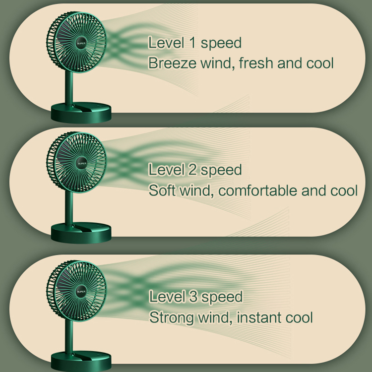 USB rechargeable folding telescopic table fan (last hour, lowest price on all platforms)