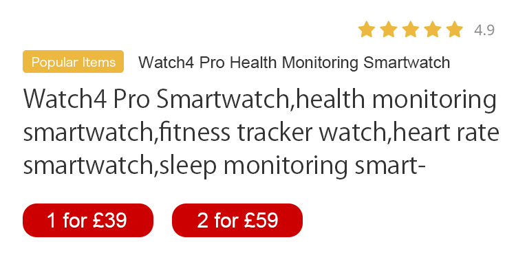 Watch4 Pro smartwatch displaying heart rate monitoring
