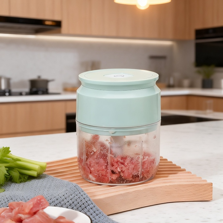 Small Electric Garlic Pounder Cooker Kitchen Coarse Fine Mini Time Effort Saving